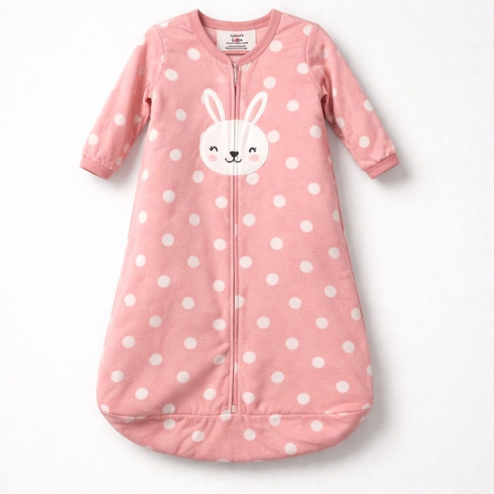 Carter’s Pink and White Fleece Sleep Sack 3-6 months EUC Bunny